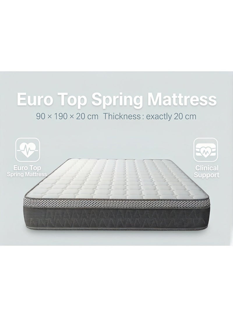 Celine Euro Top Spring Mattress 90x190x20 cm Medium Firm - Image 1